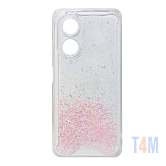 Capa de Silicone Dura com Glitter para Oppo A38 4g Verde Mar